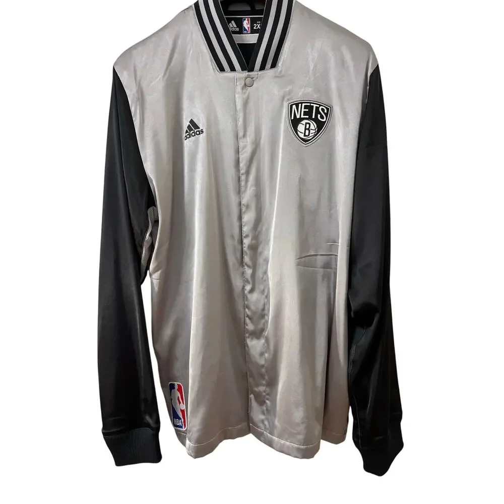 Adidas Brooklyn Nets On-Court Shooting Shirt Men's 2XL Silver Gray Basketball